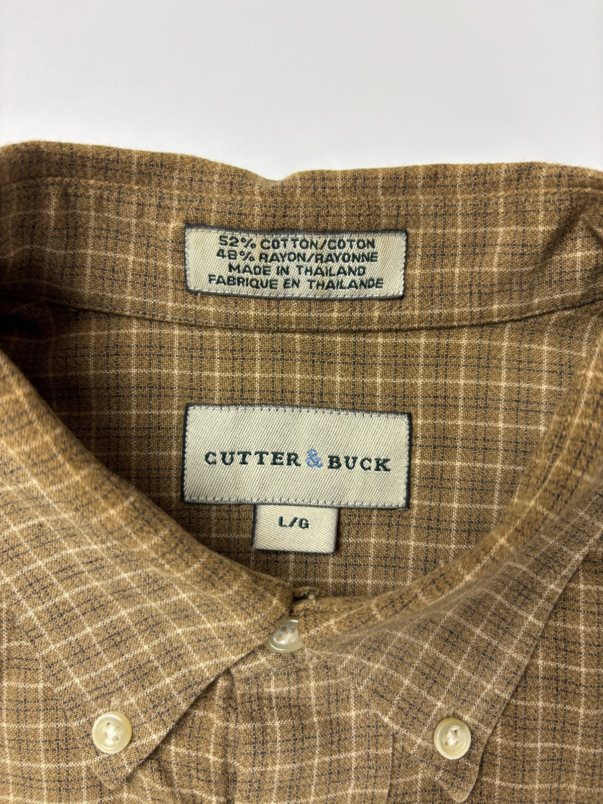 Vintage Cutter & Buck Plaid Cropped Button Up Shirt