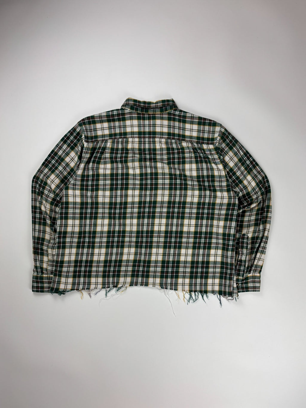 Vintage Blue Mountain Plaid Cropped Button Up Shirt