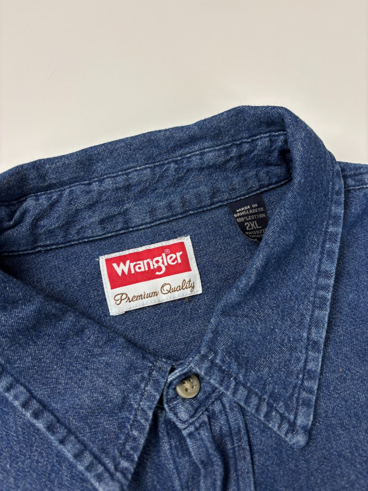 Vintage Wrangler Denim Cropped Button Up Shirt