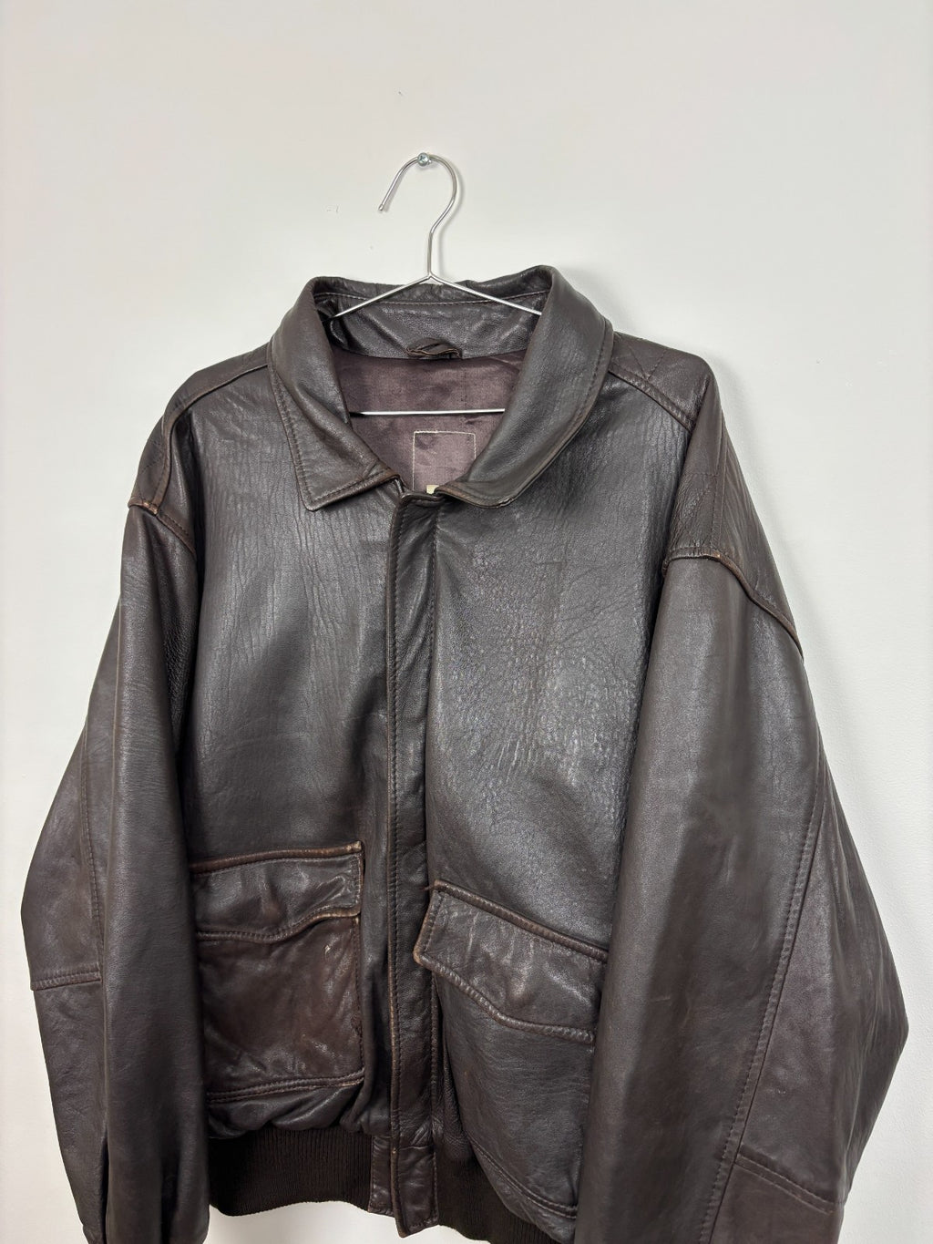 1990s Vintage Leather Bomber Jacket