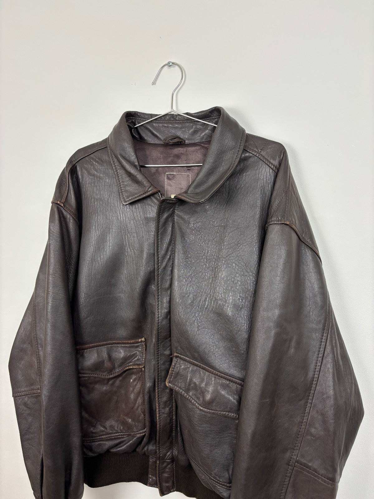 1990s Vintage Leather Bomber Jacket