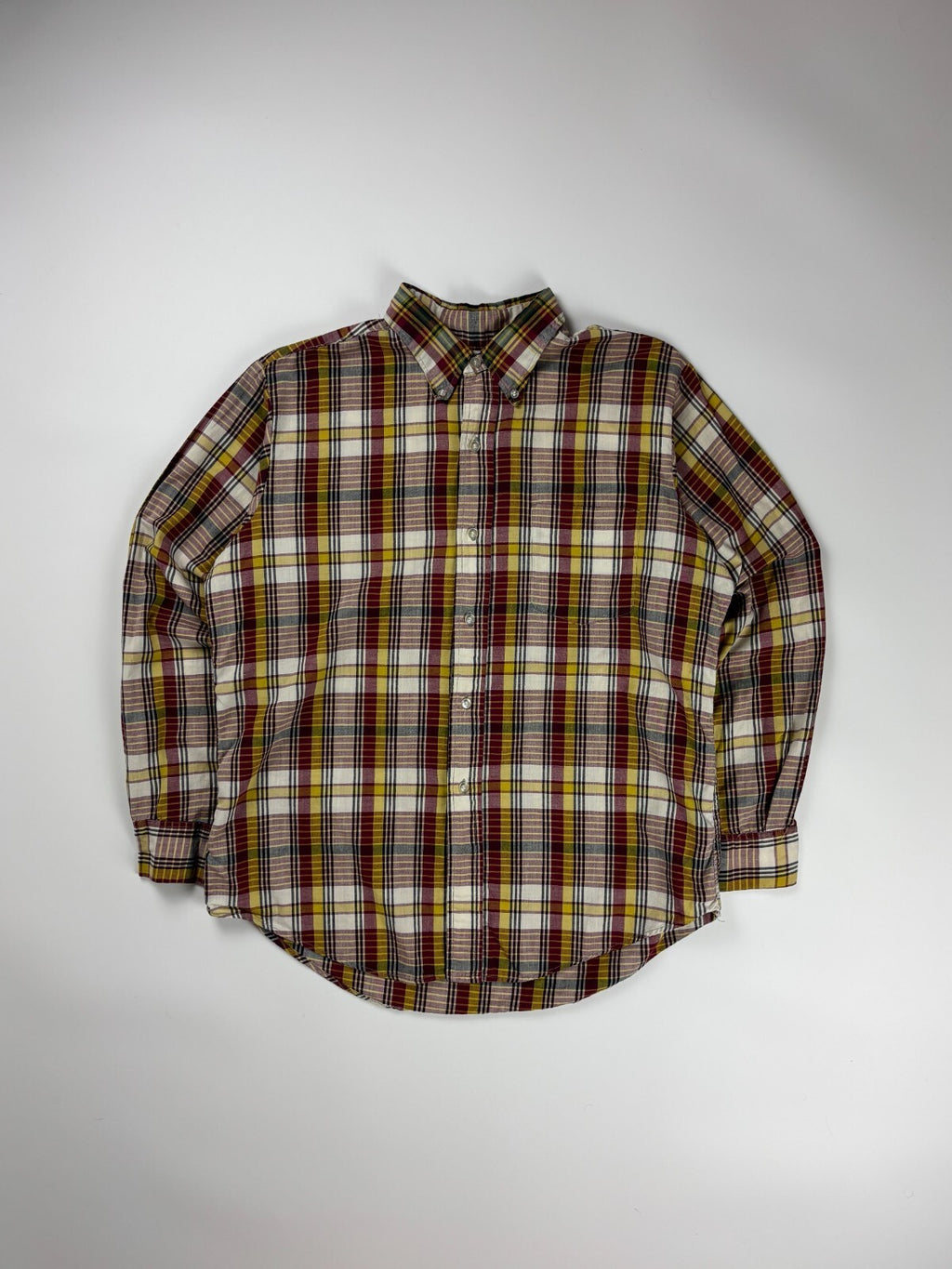 Vintage University Model Plaid Button Up Shirt
