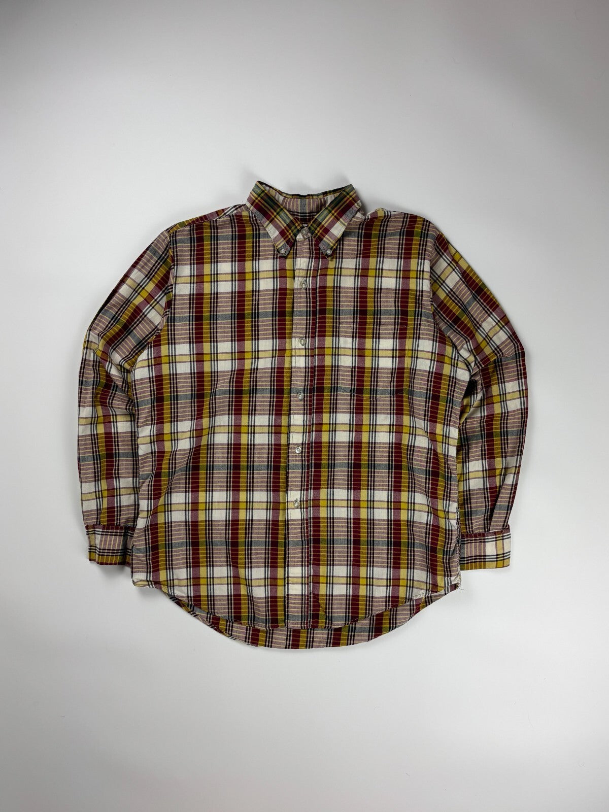 Vintage University Model Plaid Button Up Shirt