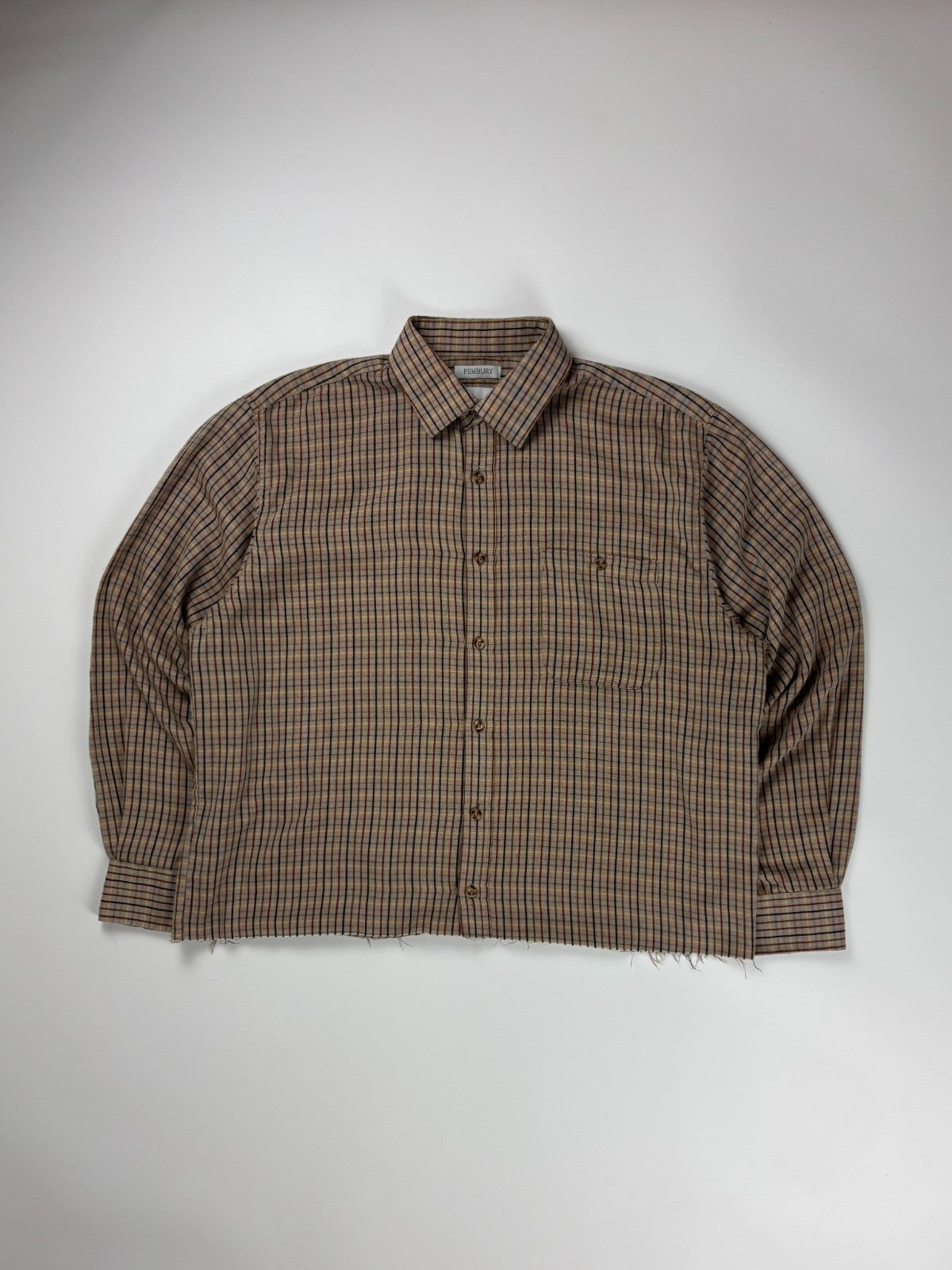 Vintage Bonart Plaid Cropped Button Up Shirt
