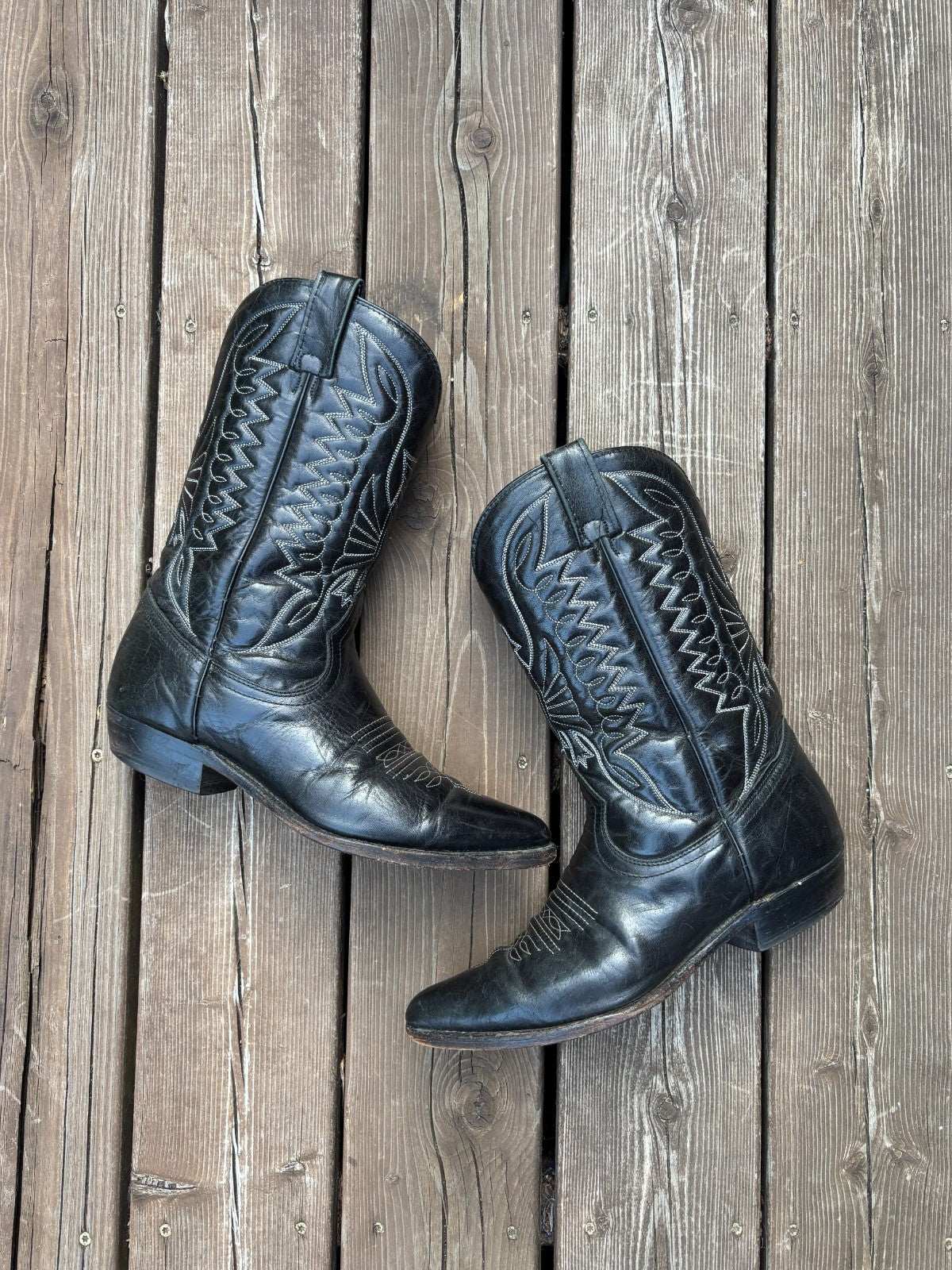 Vintage Western Leather Cowboy Boots