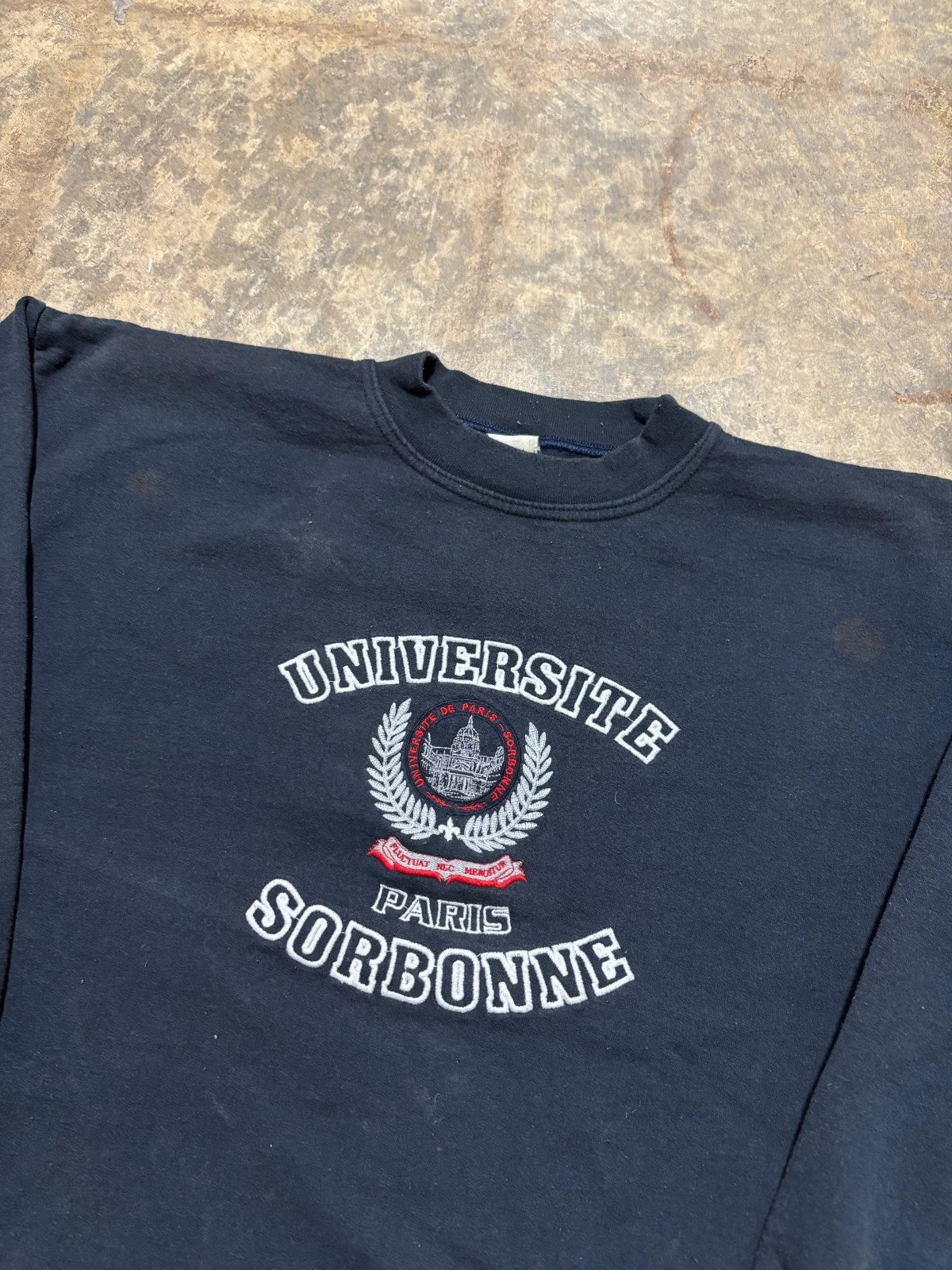 Vintage Universite Sorbonne Paris Sweatshirt - Size Large - Black
