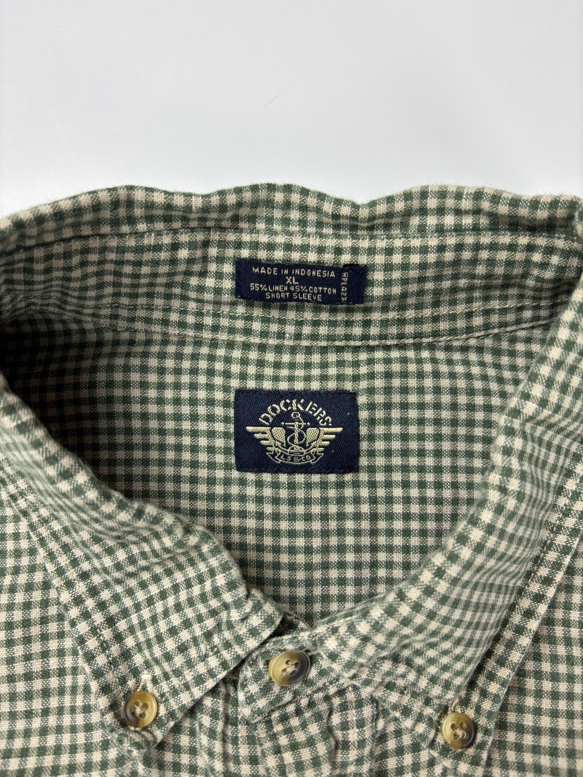 Vintage Dockers Plaid Cropped Button Up Shirt