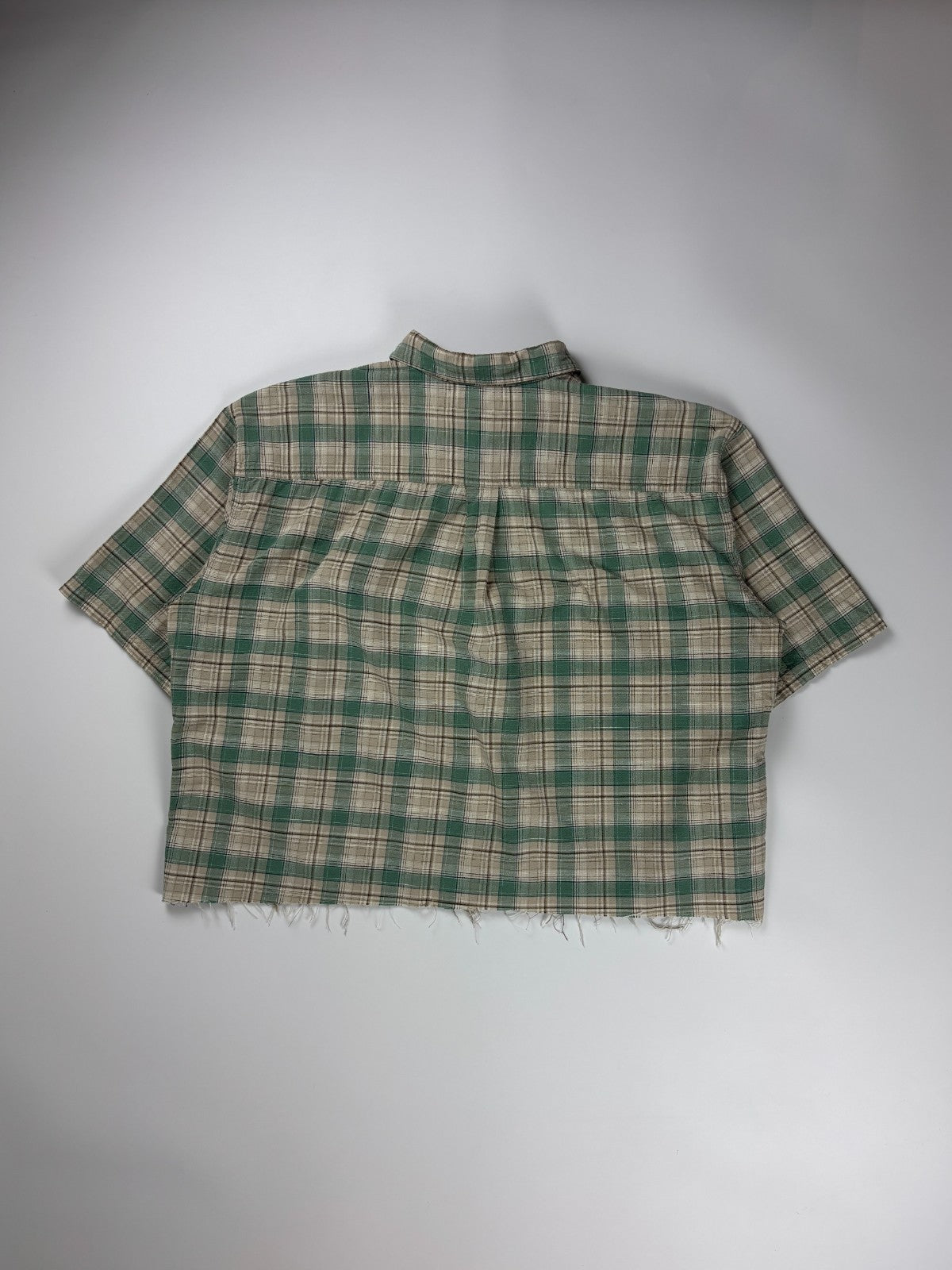 Vintage St Johns Bay Plaid Cropped Button Up Shirt