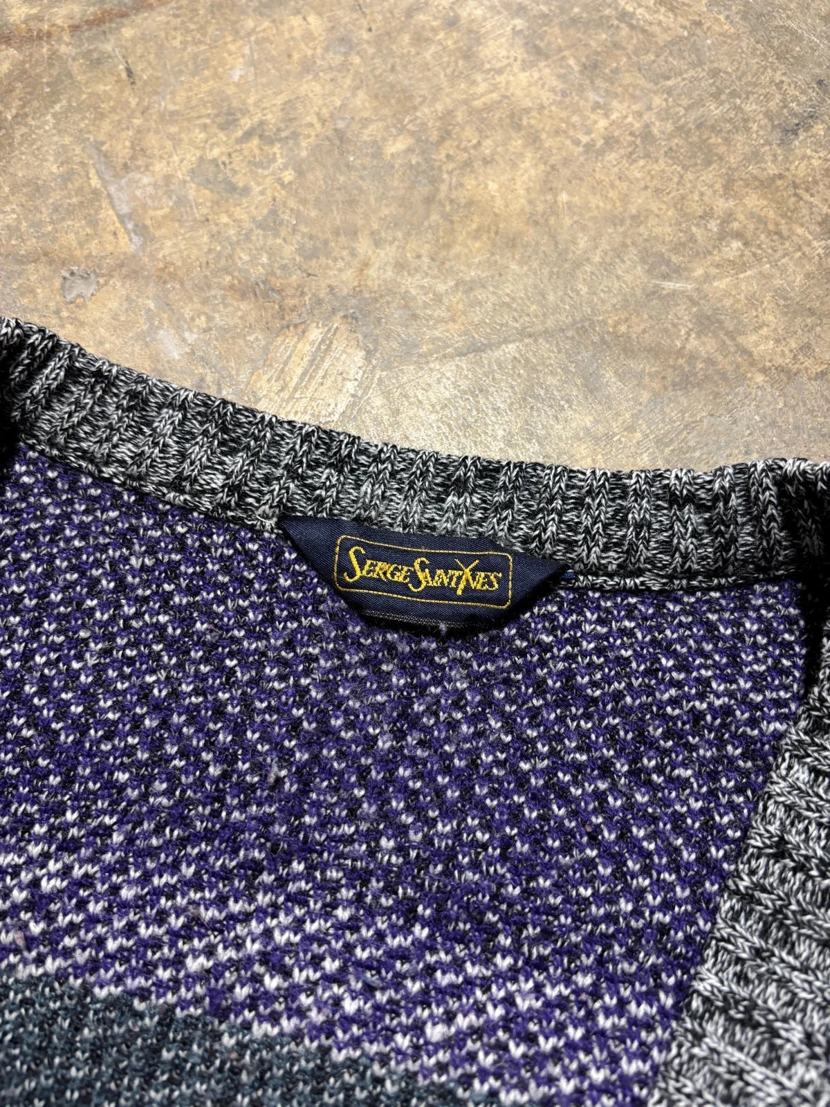 Vintage Serge Saint Ynes Knit Cardigan Sweater / Size Medium / Multi Colour