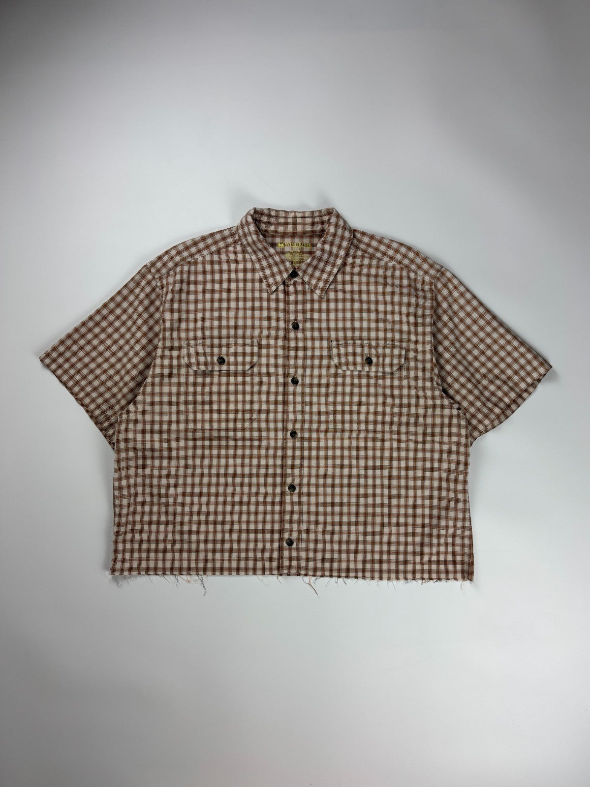 Vintage Windriver Plaid Cropped Button Up Shirt