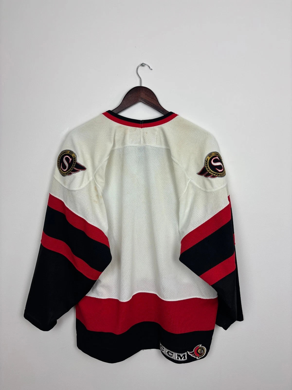Vintage 1990s CCM Ottawa Senators Away Jersey - White - Size Medium - NHL Hockey