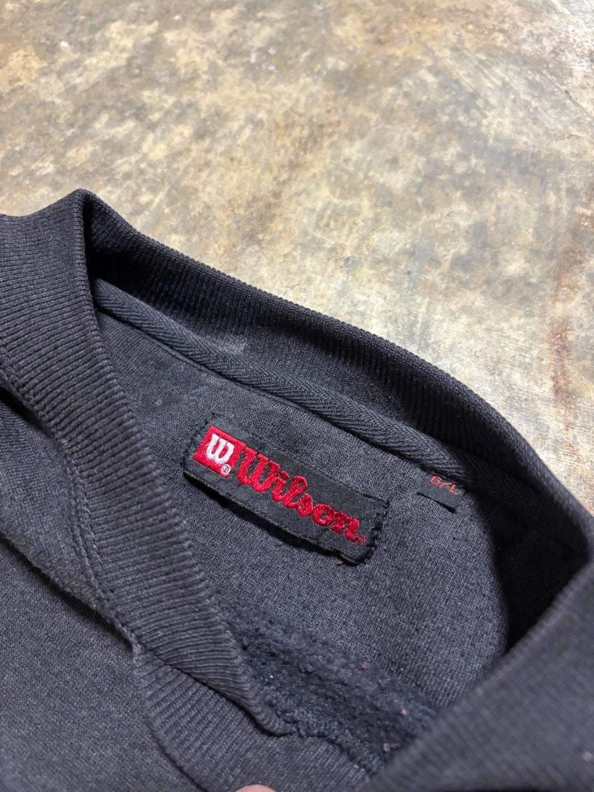 Vintage Wilson Spellout Graphic Sweatshirt - Size Large - Black