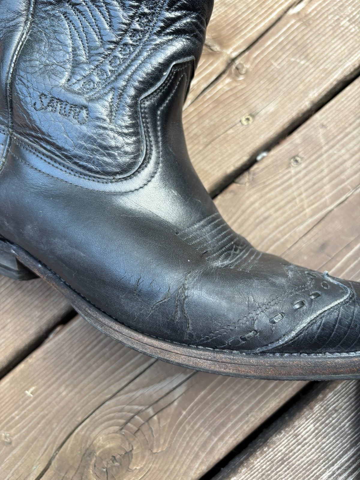 Vintage Western Leather Cowboy Boots