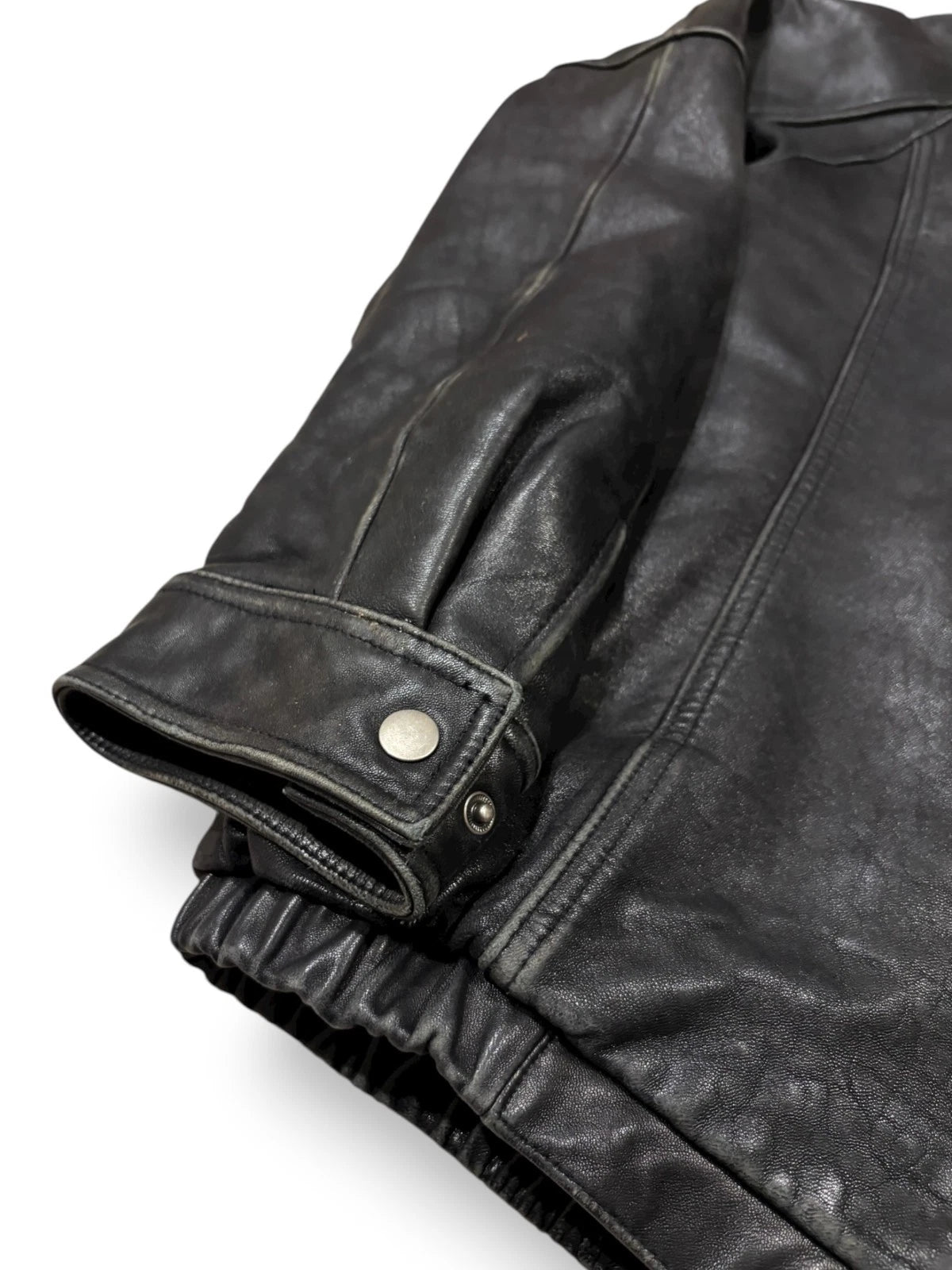 Vintage 1990s Black Leather Jacket - Small - Sergio Valente Insulated Coat