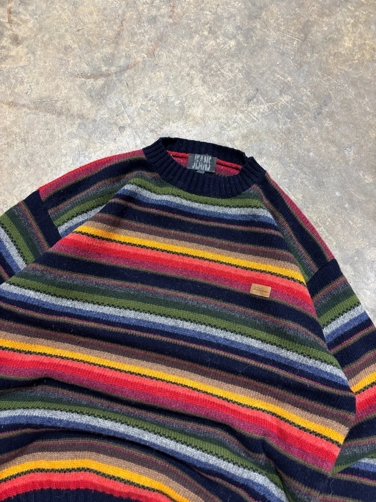 Vintage Multi Color Striped Knit Sweater / Size Small / Made In Italy