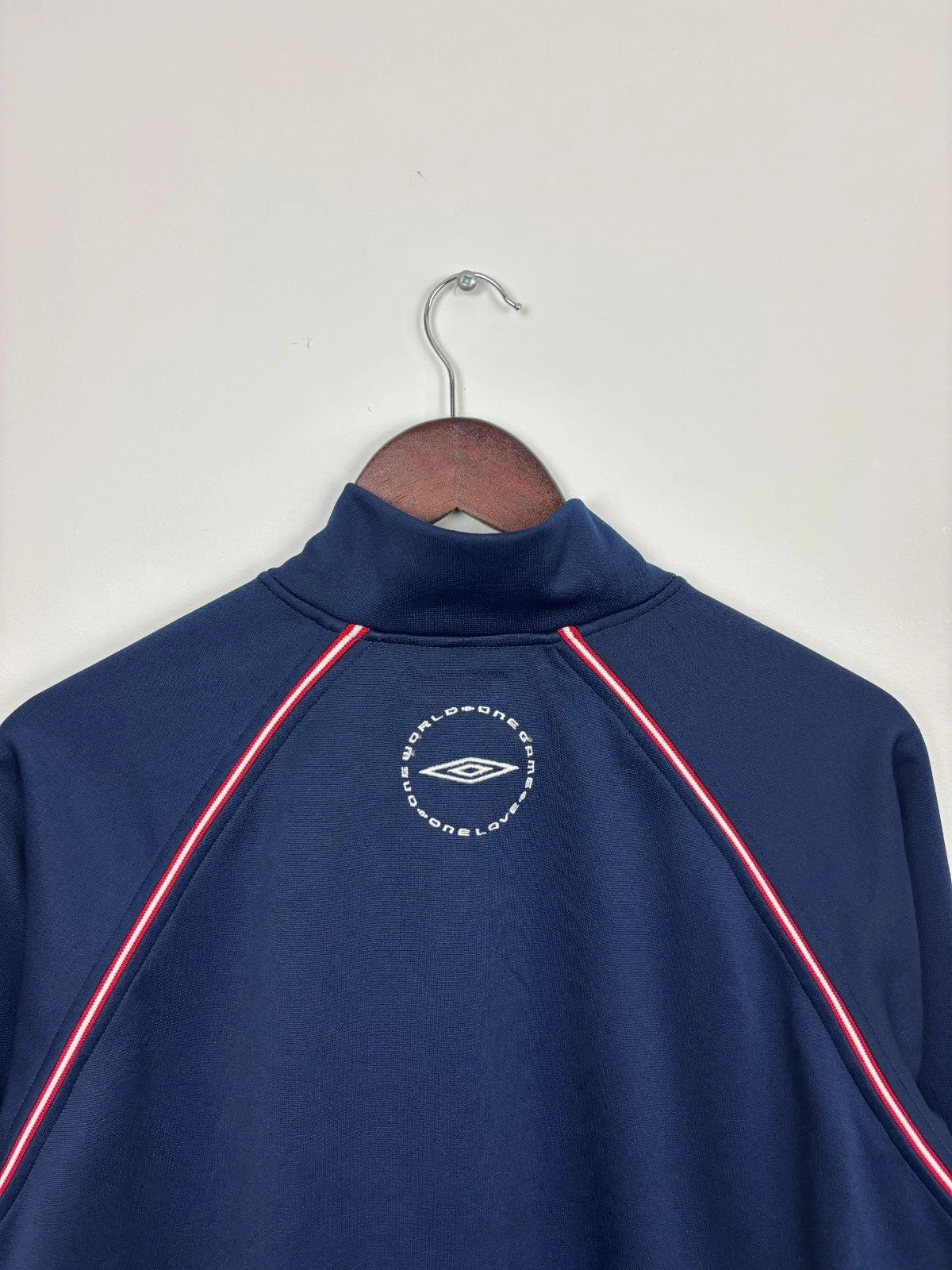 Vintage Blue Umbro England Jacket - Football Zip Up Athletic Wear - Size Large