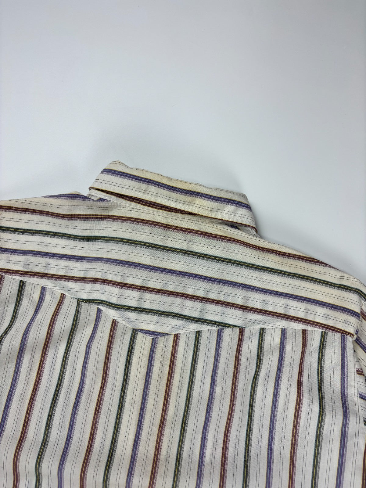 Vintage Western Striped Cropped Button Up Shirt