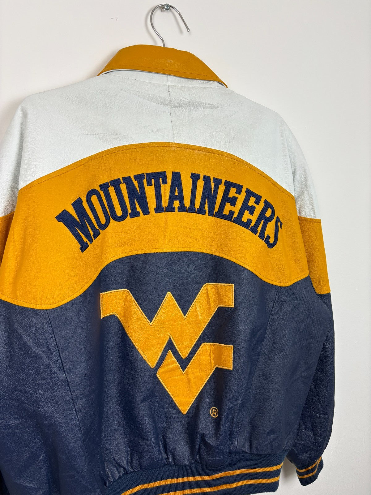 1990s Vintage West Virginia Mountaineers Leather Jacket