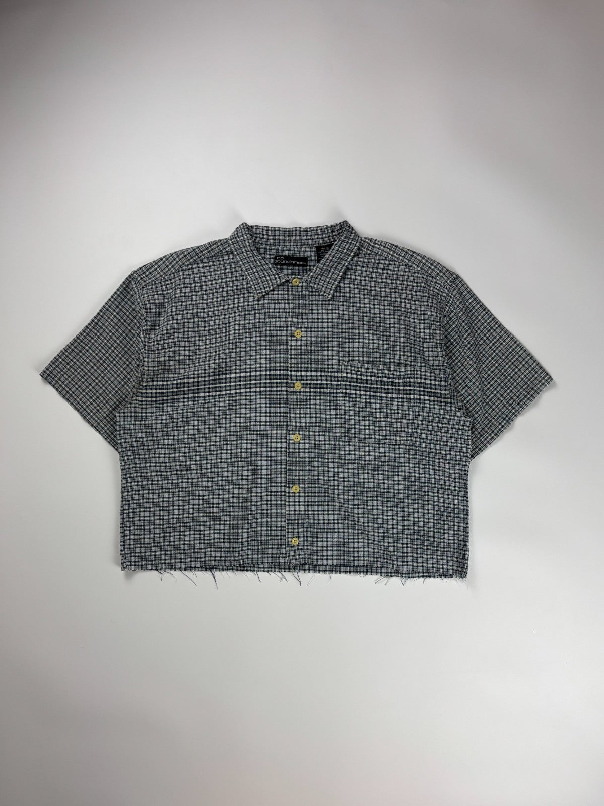 Vintage No Boundaries Plaid Cropped Button Up Shirt
