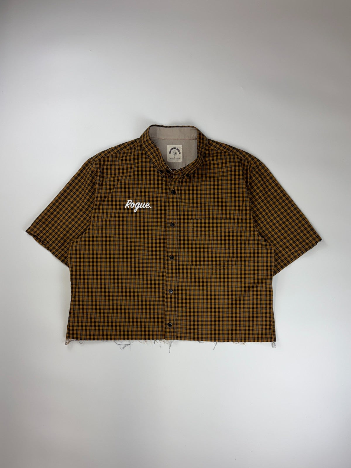 Vintage Roguehaus Plaid Cropped Button Up Shirt