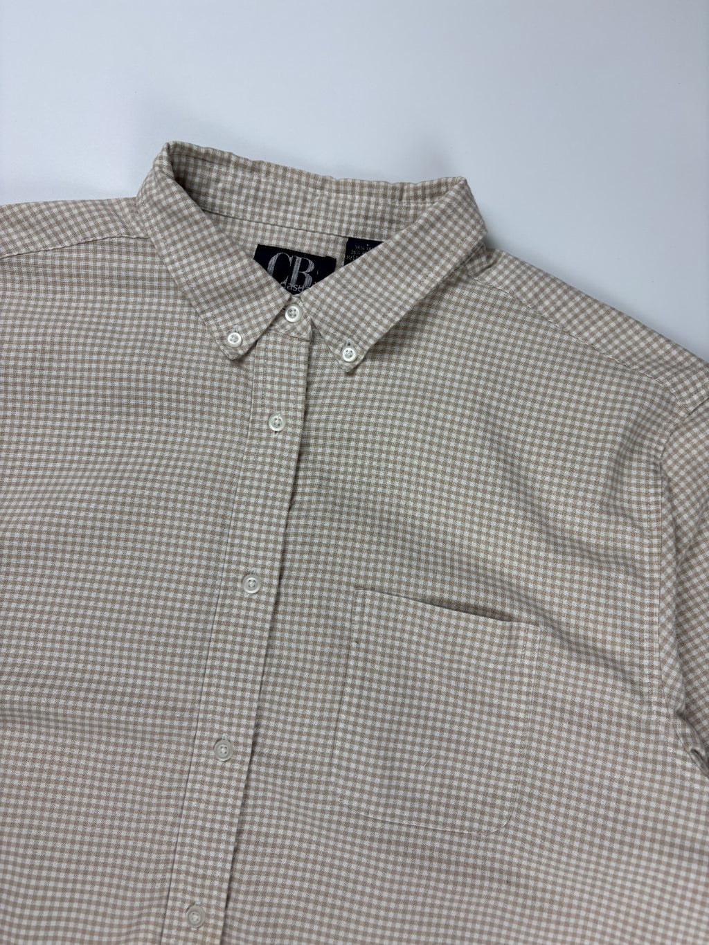 Vintage CB Casual Plaid Cropped Button Up Shirt