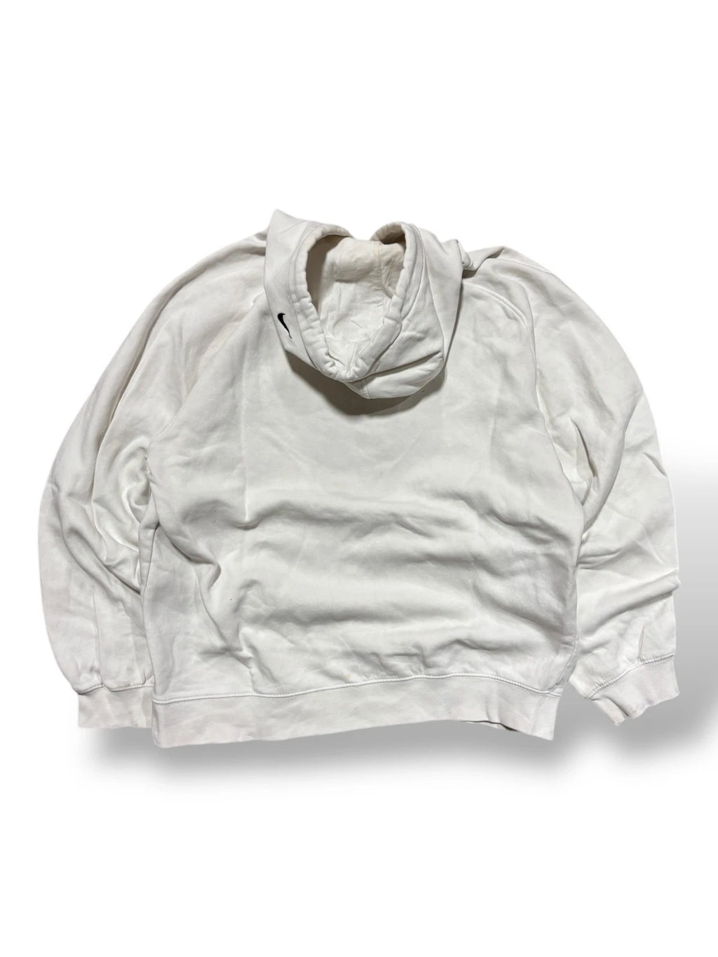 Vintage White Nike Hoodie - Large - Y2K Spellout Graphic