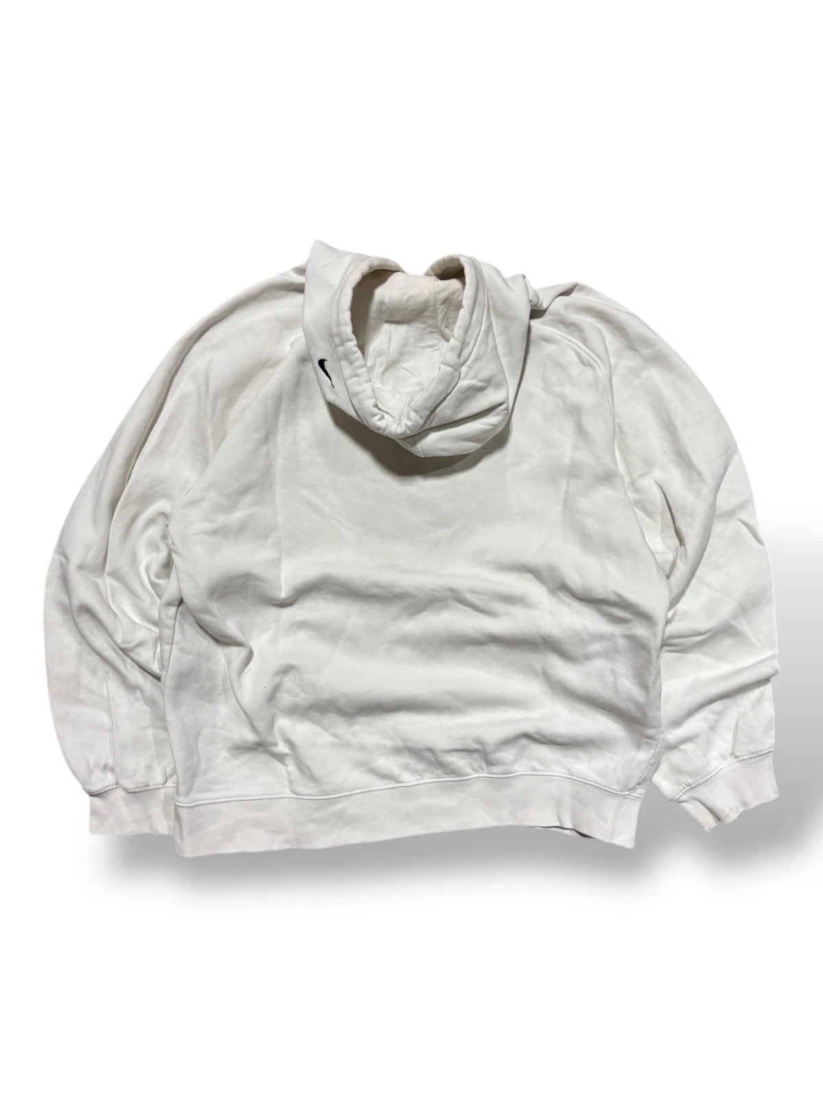 Vintage White Nike Hoodie - Large - Y2K Spellout Graphic