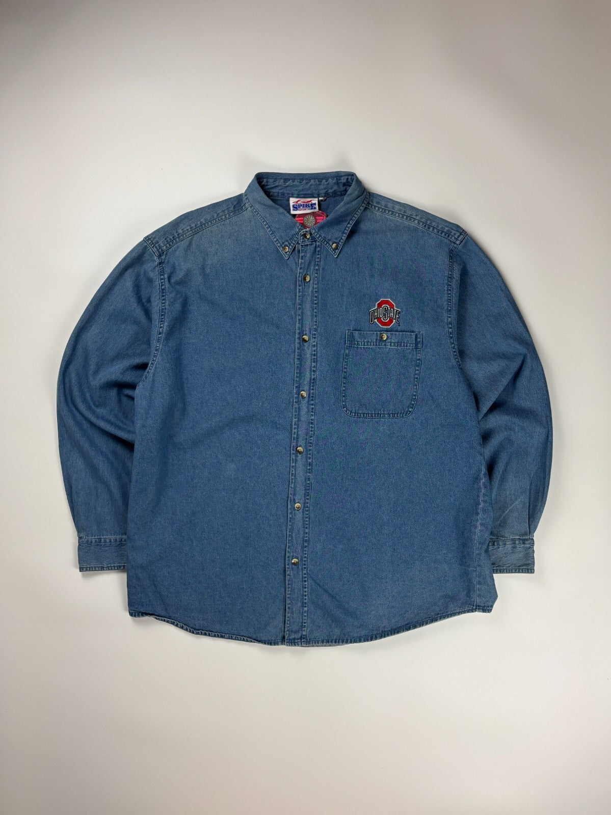 Vintage Ohio State University Denim Button Up Shirt