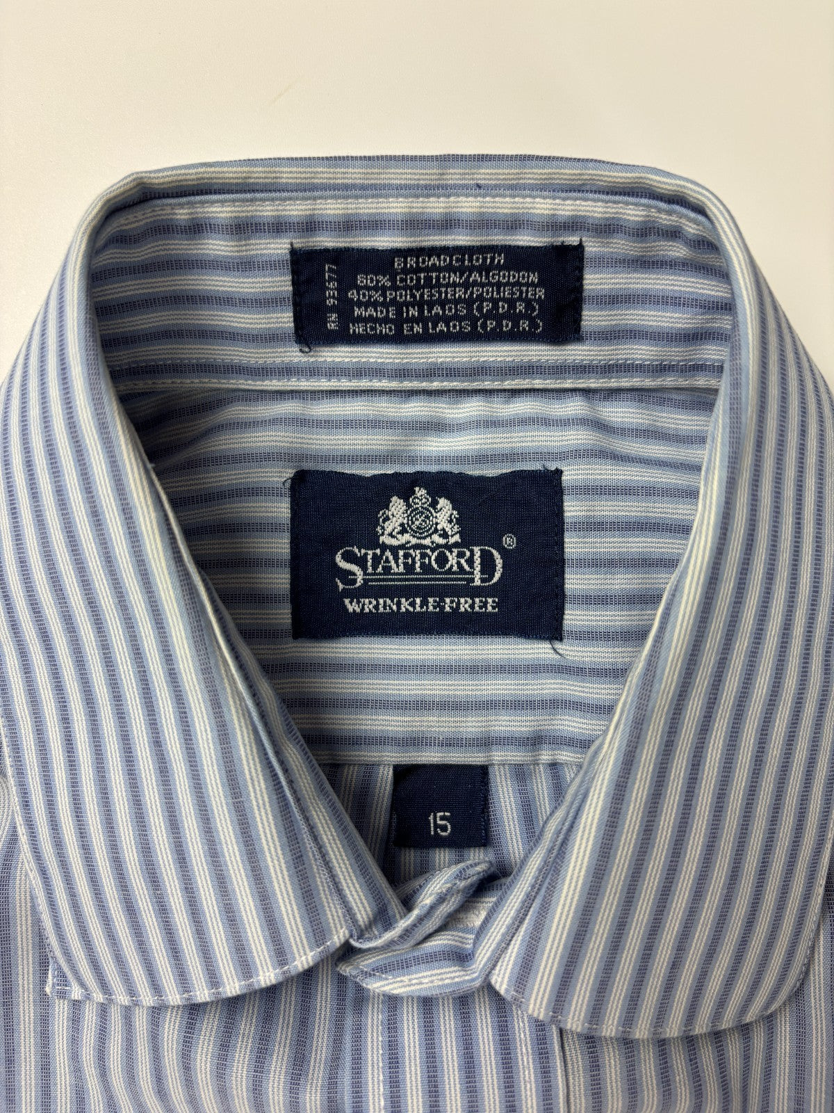 Vintage Stafford Striped Cropped Button Up Shirt