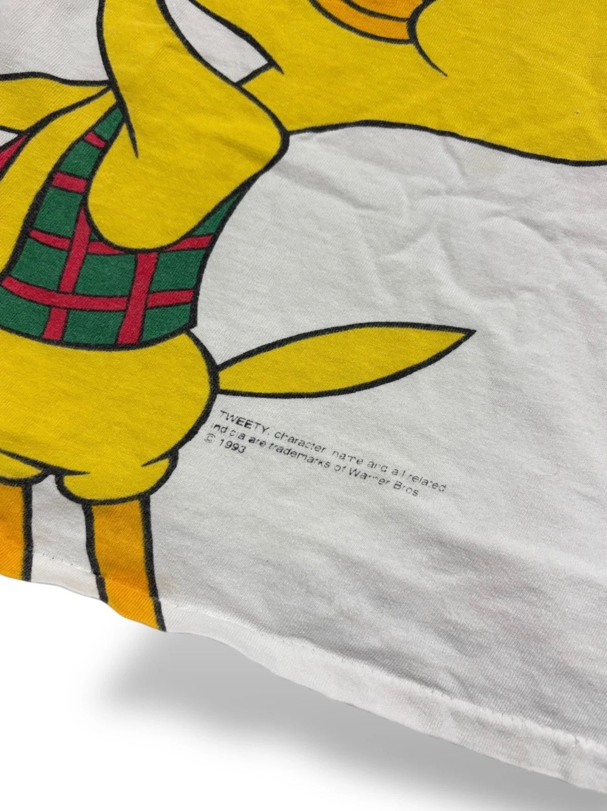 Vintage 1990s Christmas Looney Tunes T Shirt - Tweety Bird - XL - White