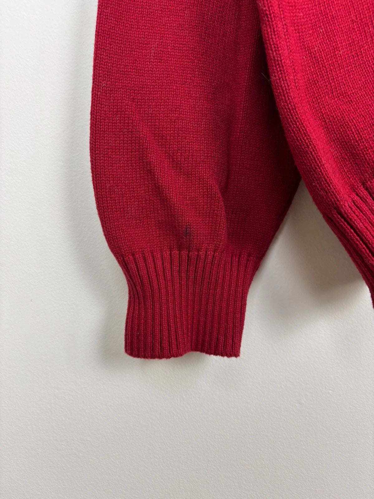 Vintage Red U.S. Polo Assn Knit Sweater - Quarter Zip Pullover - Size XL