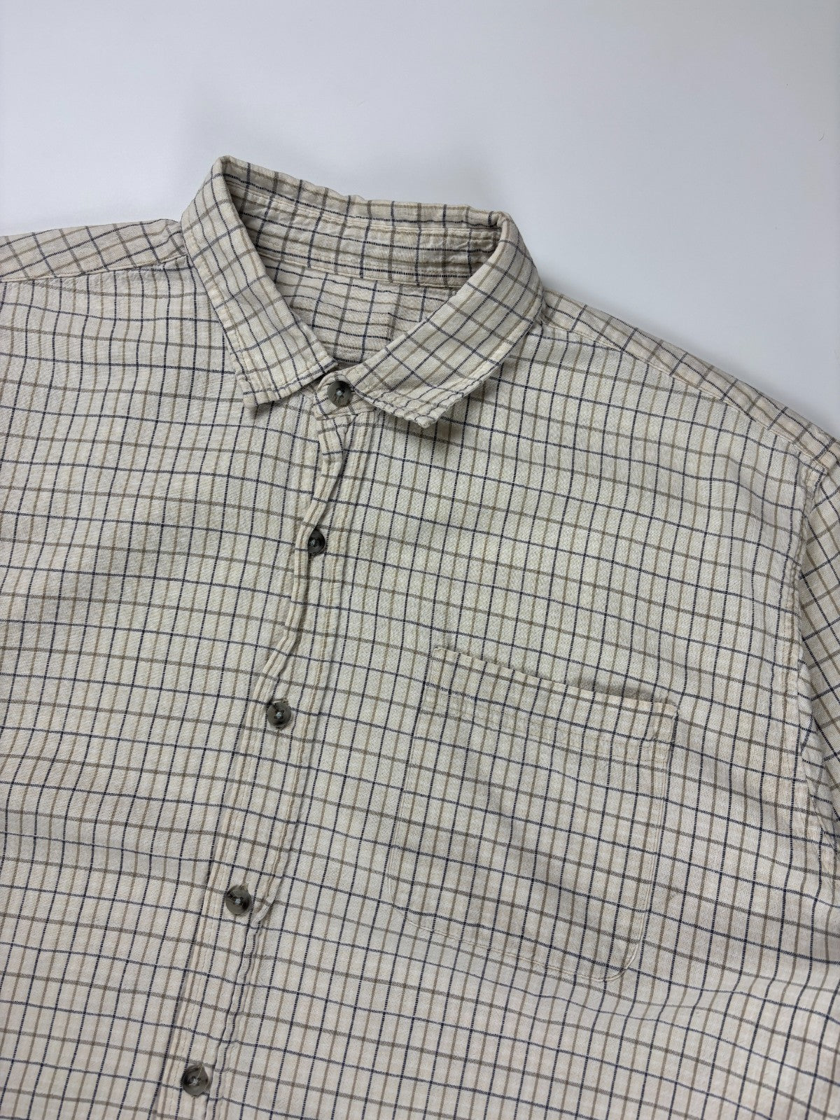 Vintage Plaid Cropped Button Up Shirt