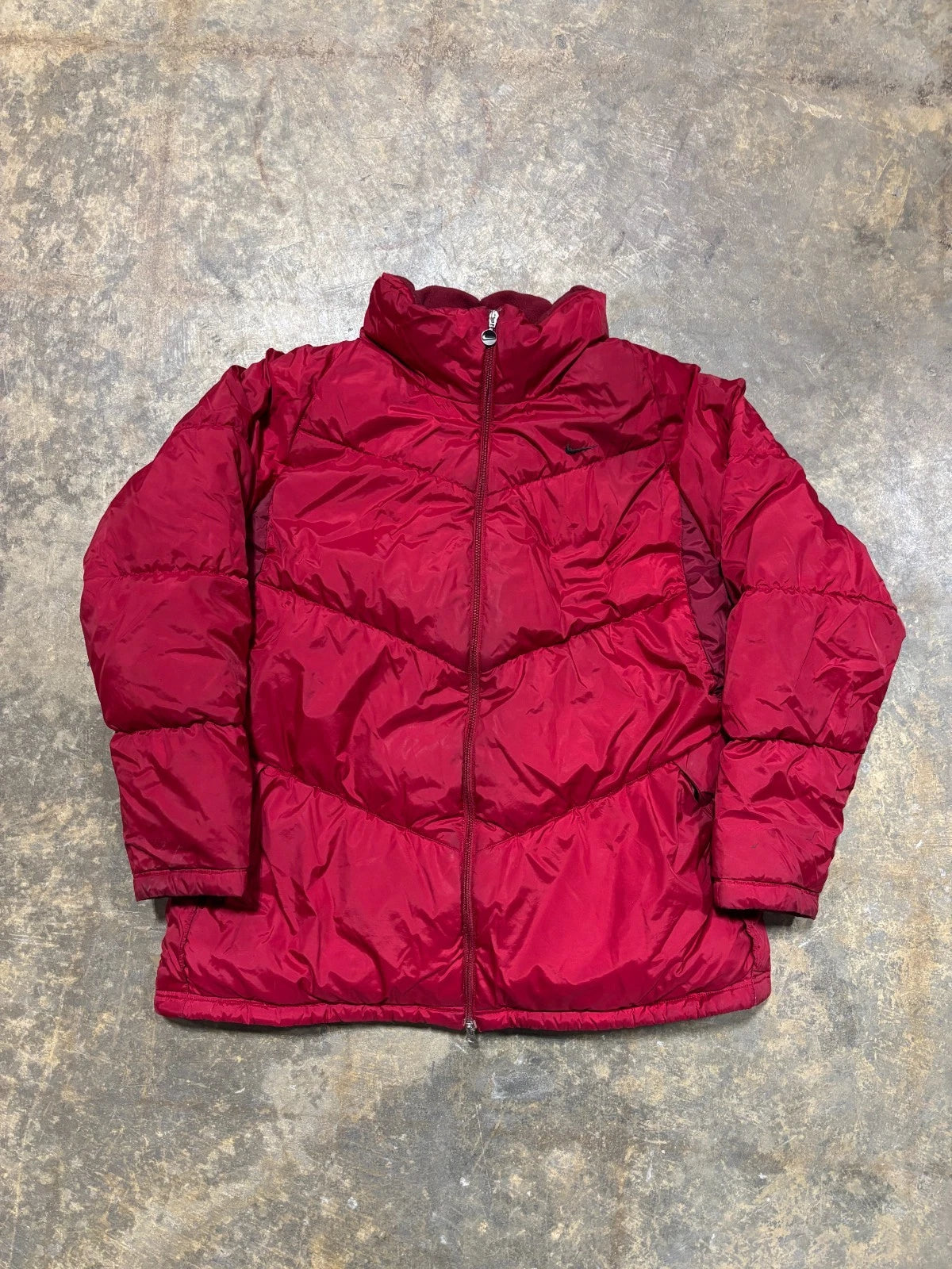 Vintage Y2K Nike Puffer Jacket / Size XXL / Red / Ski Coat
