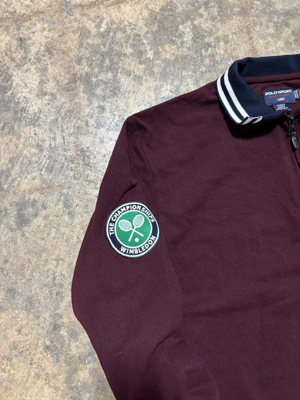Vintage Polo Ralph Lauren Quarter Zip Sweatshirt - Wimbledon Tennis - Size XL