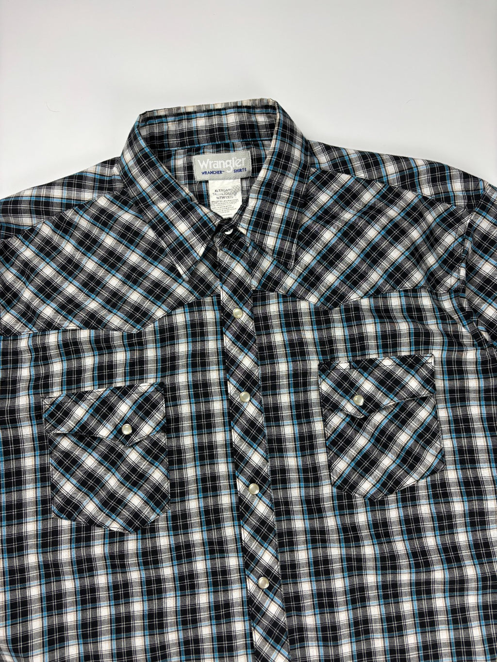 Vintage Wrangler Wrancher Plaid Cropped Button Up Shirt