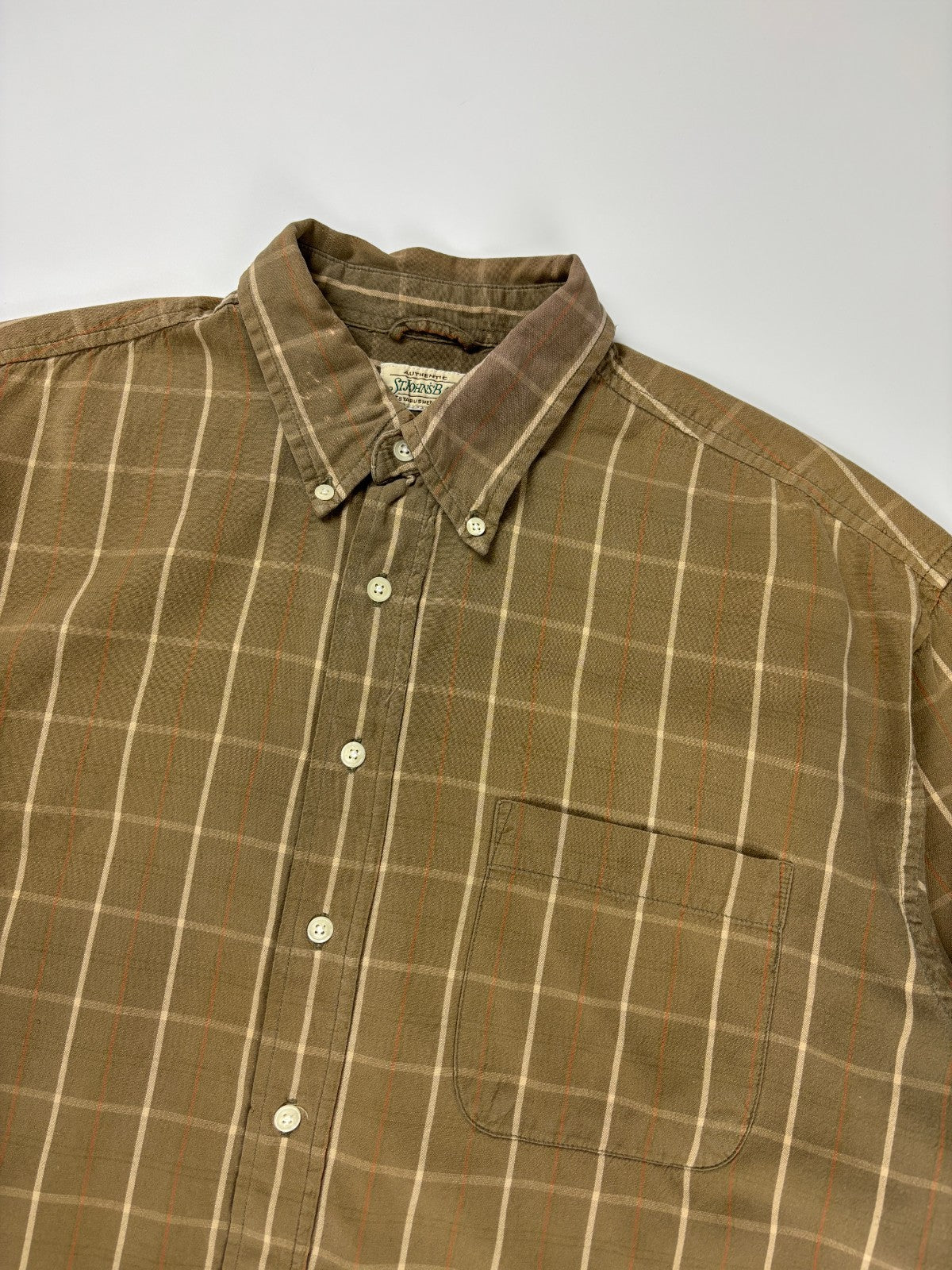 Vintage St Johns Bay Plaid Cropped Button Up Shirt