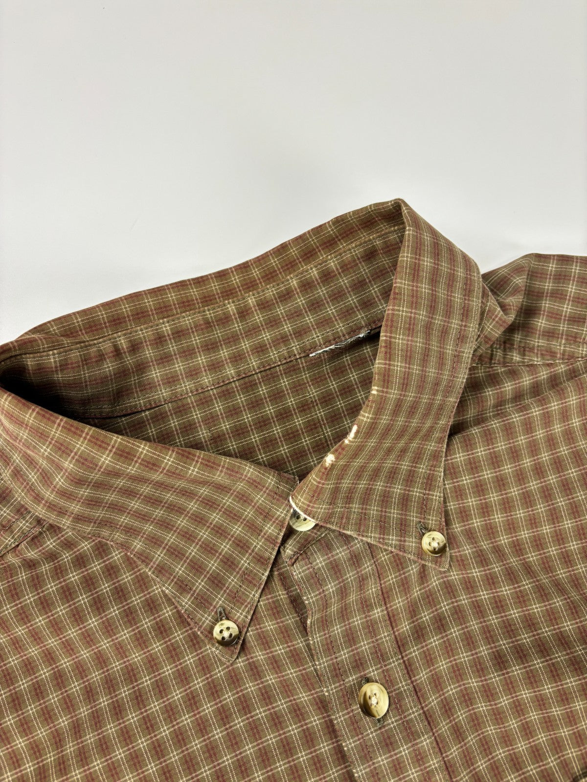 Vintage Plaid Cropped Button Up Shirt