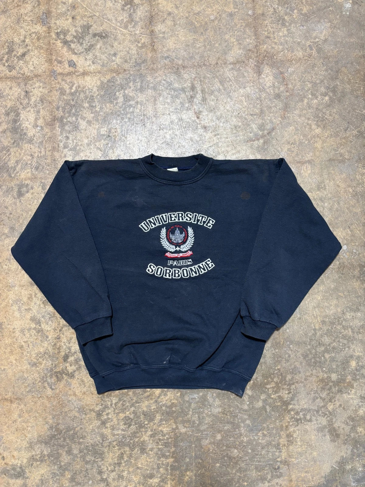 Vintage Universite Sorbonne Paris Sweatshirt - Size Large - Black