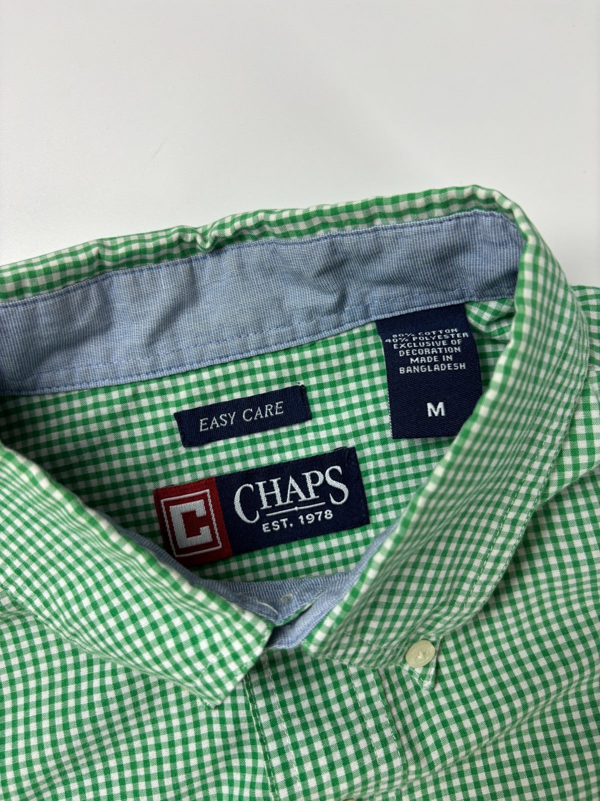 Vintage Chaps Checkered Plaid Cropped Button Up Shirt