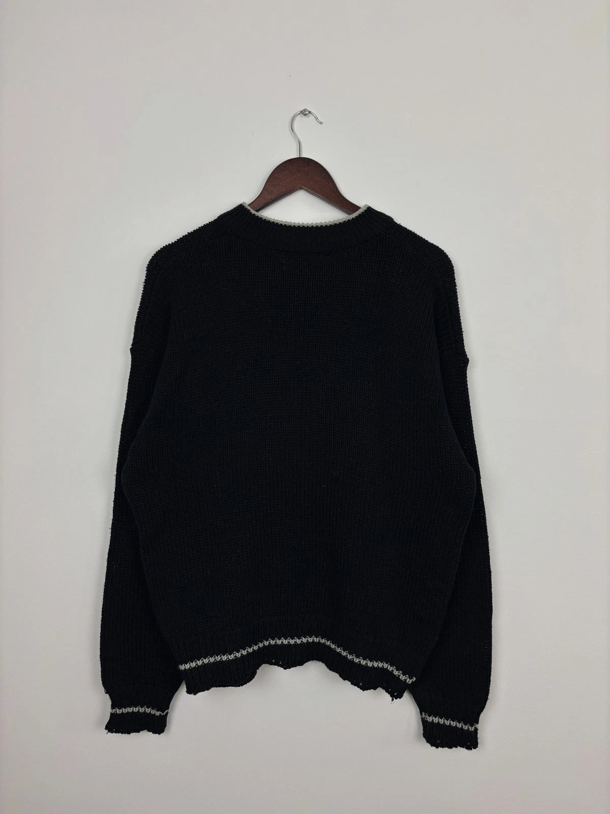 Vintage 1990s Black Gioni Chunky Cable Knit Sweater - Size XL