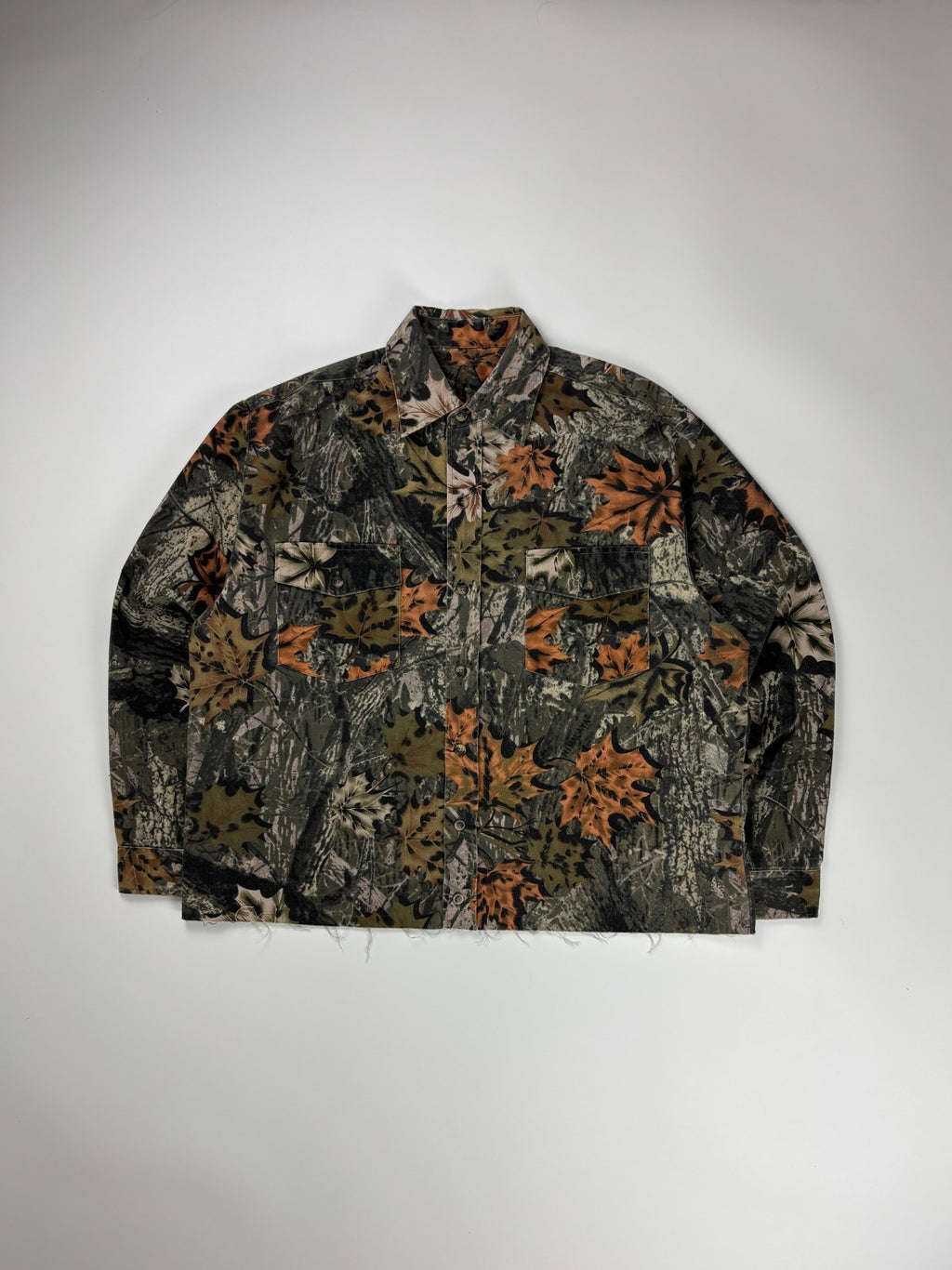 Vintage Real Tree Camo Cropped Button Up Shirt