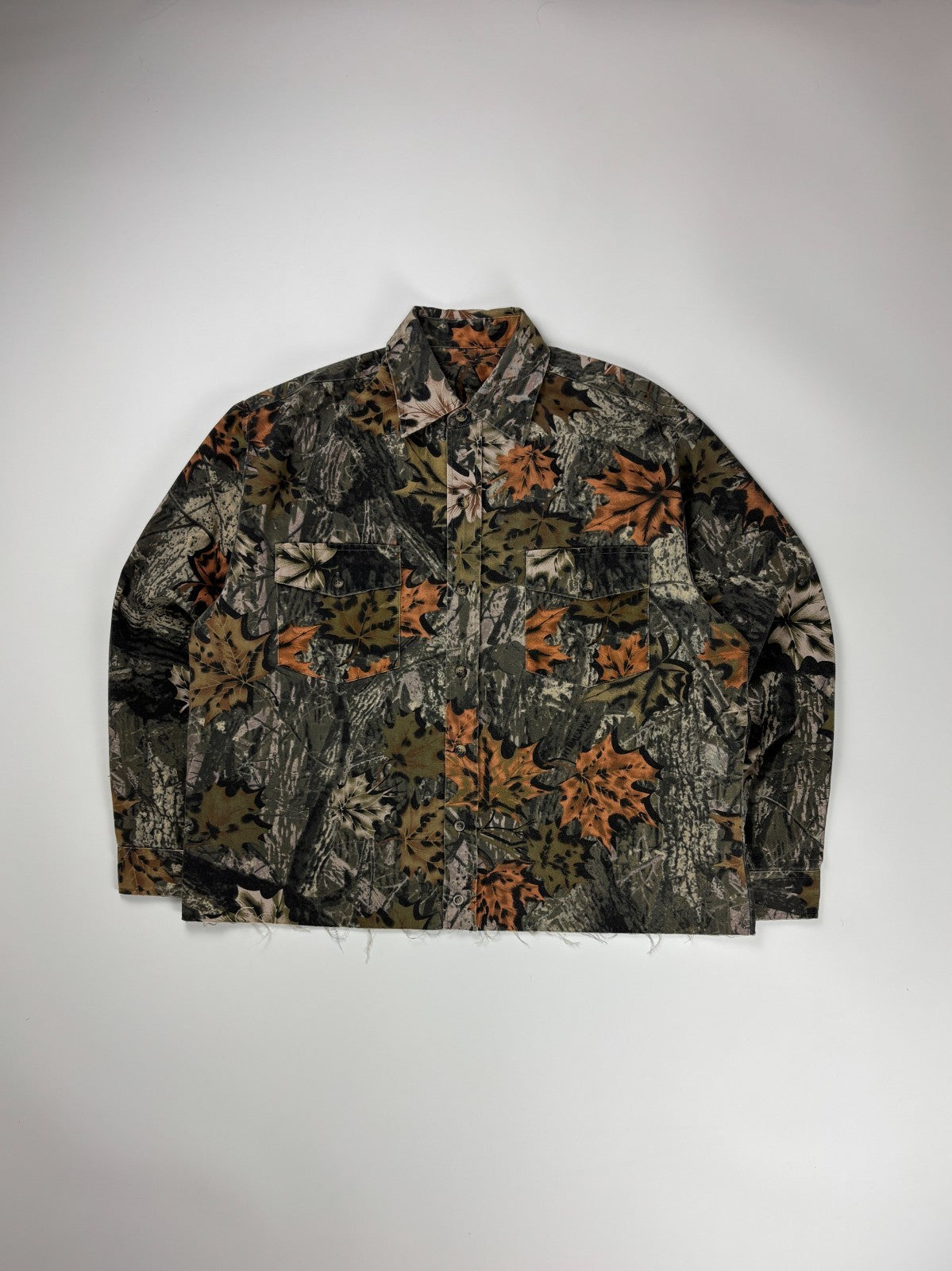 Vintage Real Tree Camo Cropped Button Up Shirt