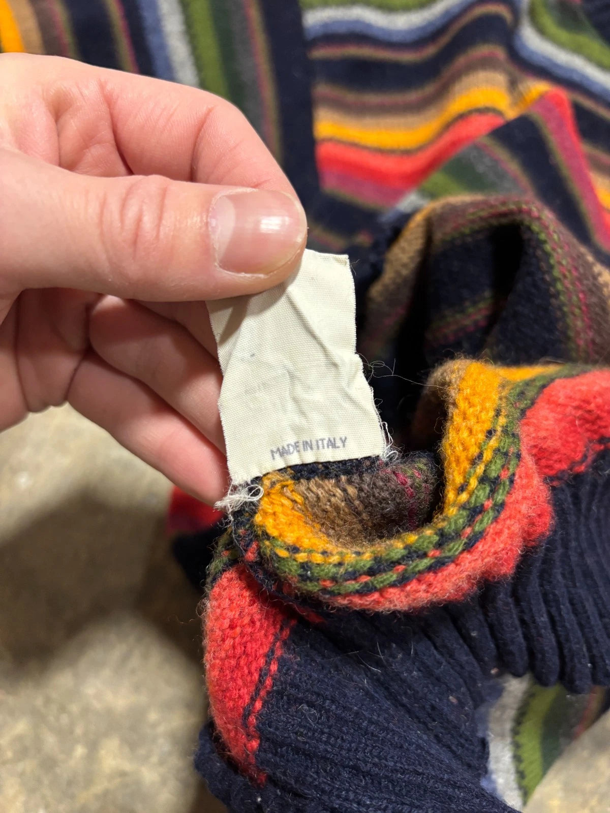 Vintage Multi Color Striped Knit Sweater / Size Small / Made In Italy