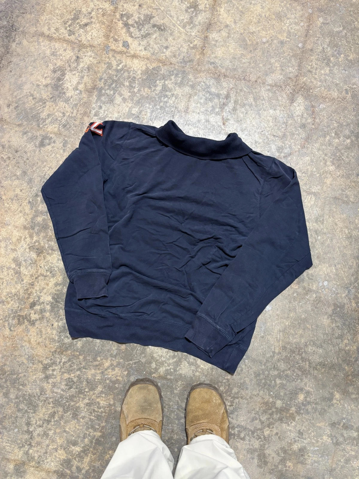 Vintage Virginia State Quarter Zip Sweater - NCAA Sweatshirt - Size Large - Navy