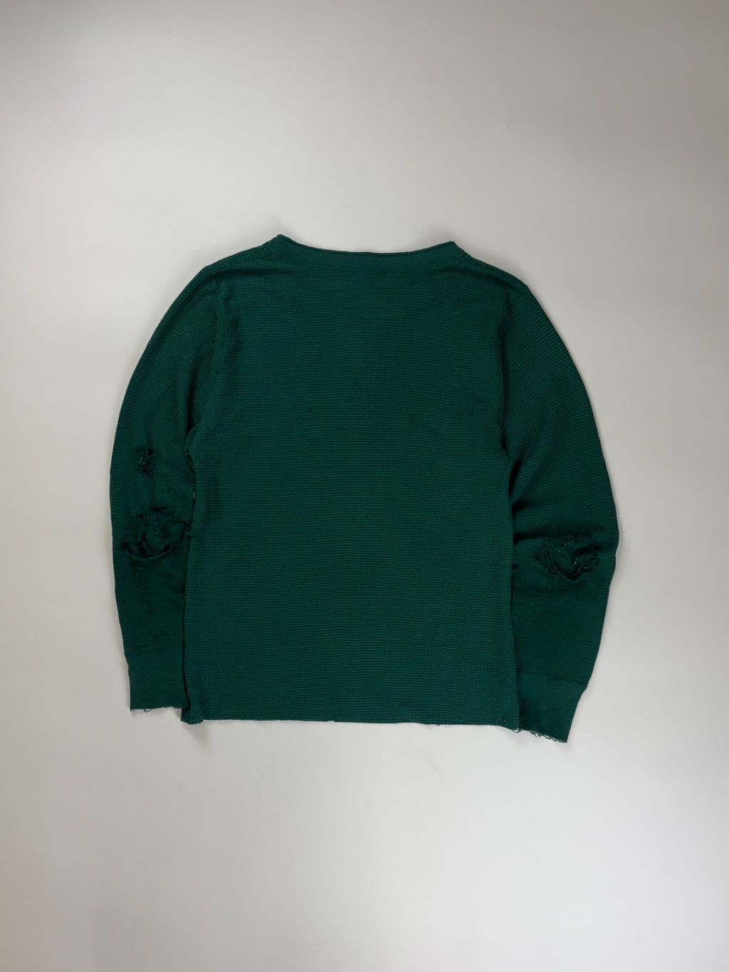 Vintage Cropped Henley Thermal Shirt