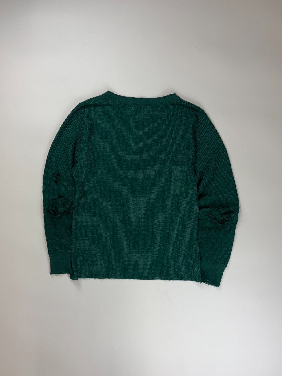 Vintage Cropped Henley Thermal Shirt