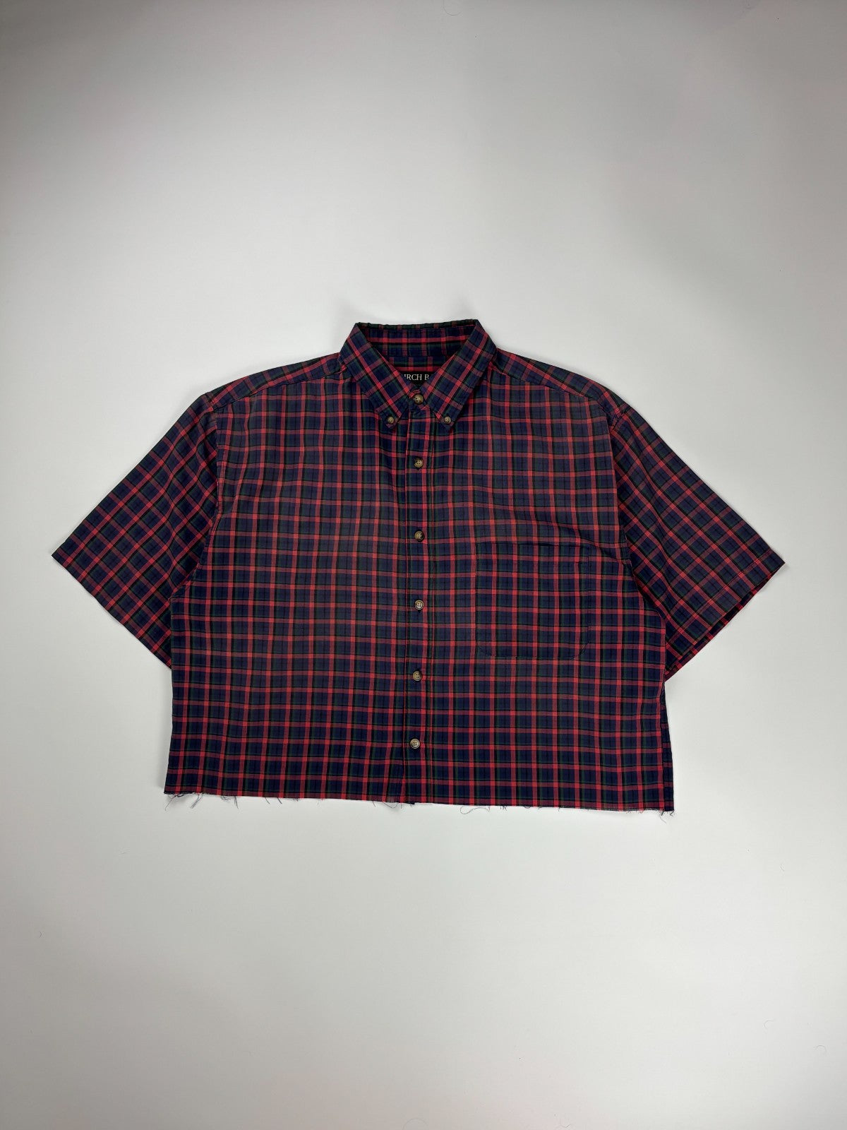 Vintage Birch Bay Plaid Cropped Button Up Shirt