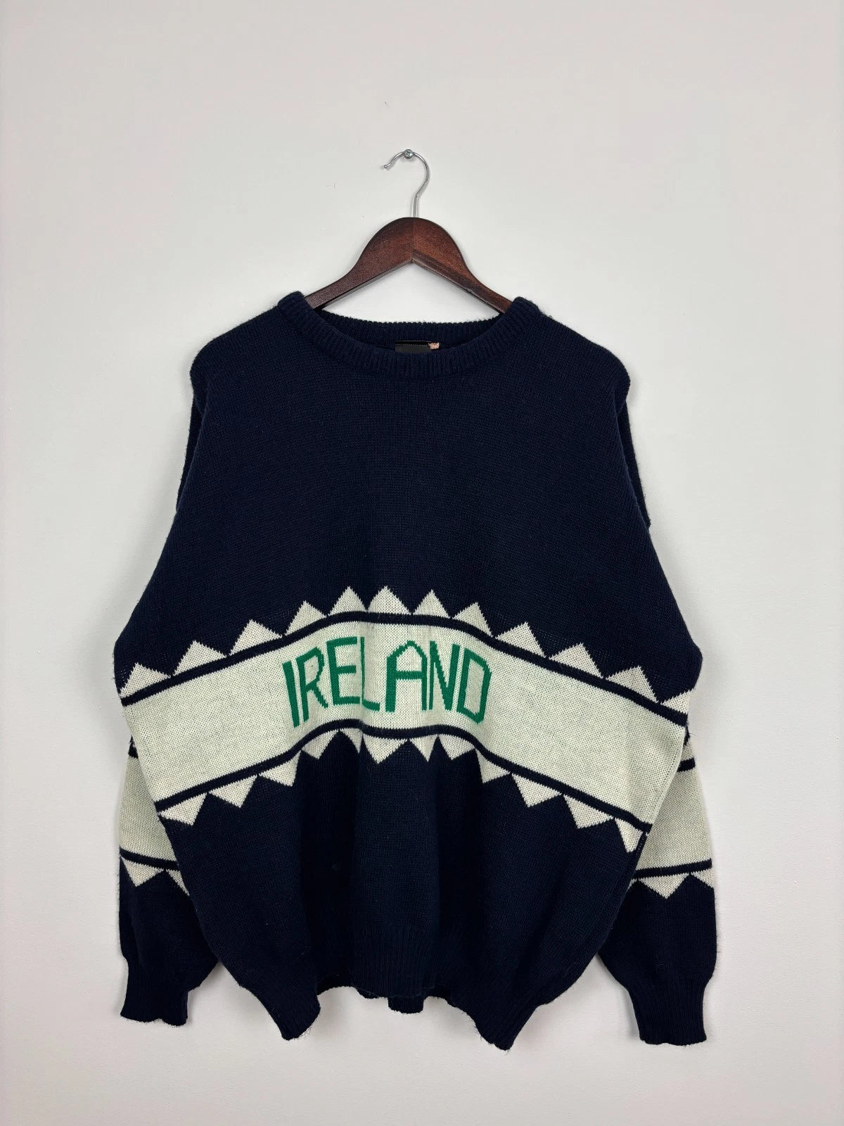 Vintage 1990s Blue Ireland Knit Sweater - Size XXL