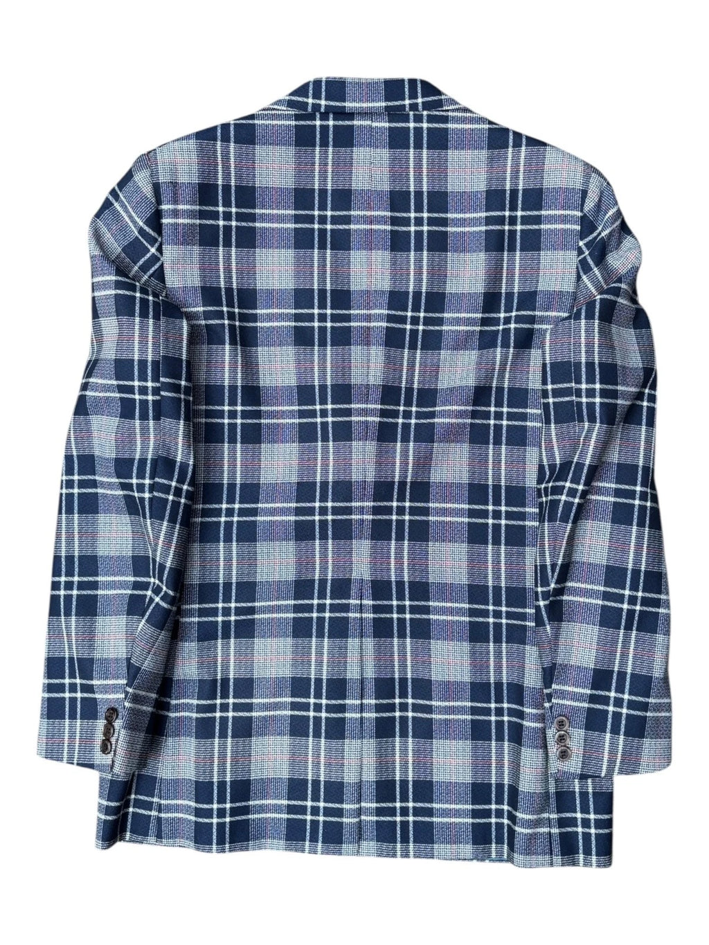 Vintage 1980s Blue Plaid Blazer - Medium - Overcoat