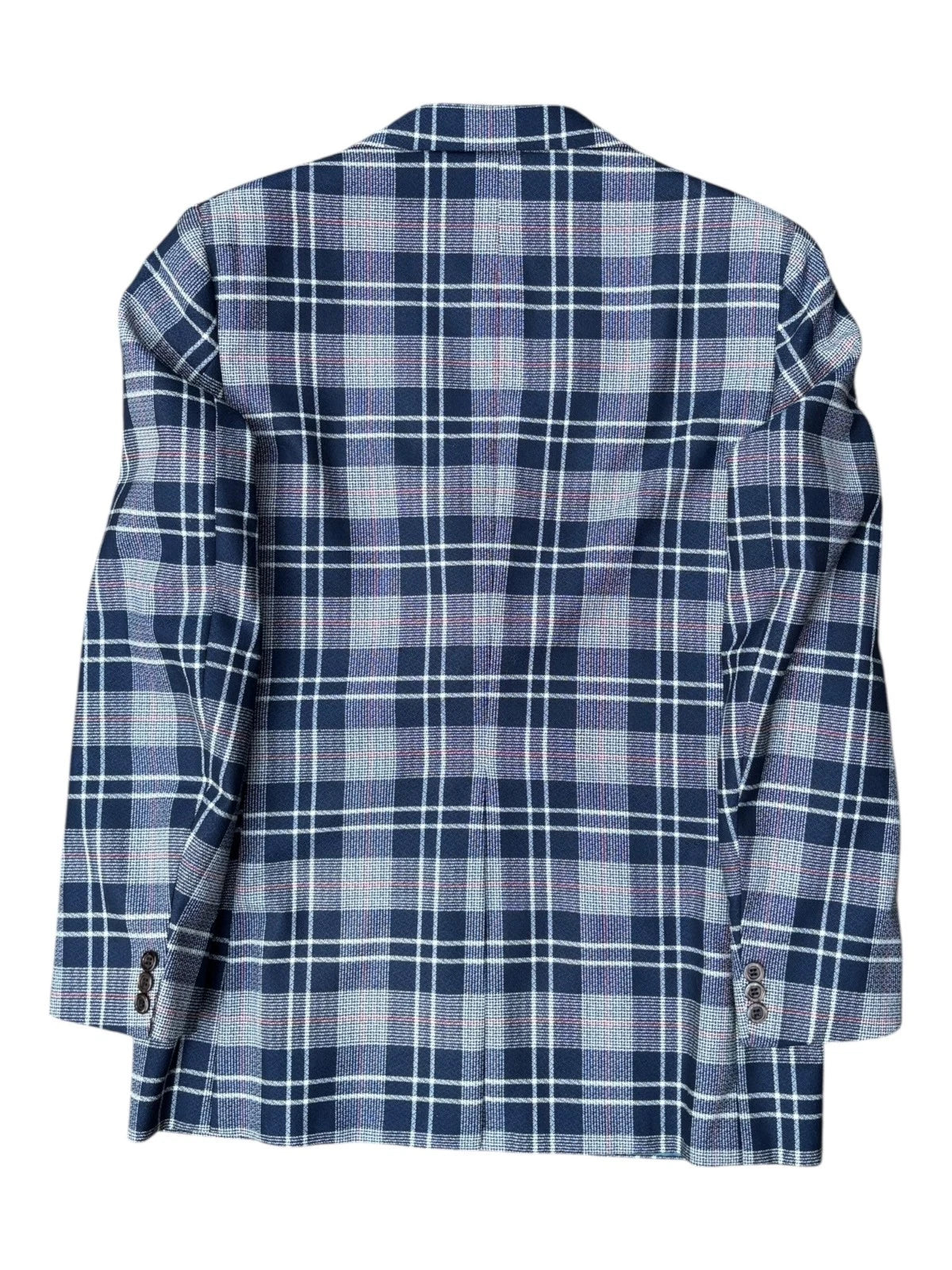 Vintage 1980s Blue Plaid Blazer - Medium - Overcoat